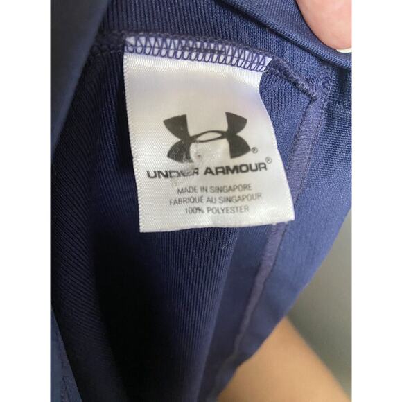 Under Armour Mens Jersey Sz M Navy Blue Baseball Short Sleeves Button Front - Picture 7 of 7